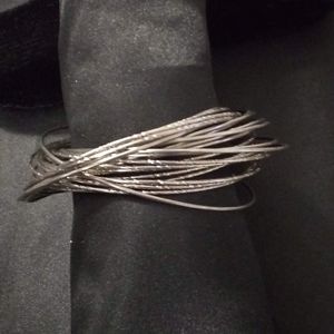 Silver tone bangel bracelets